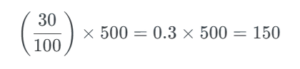 What is X% of Y example