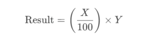 X is What Percent of Y Formula